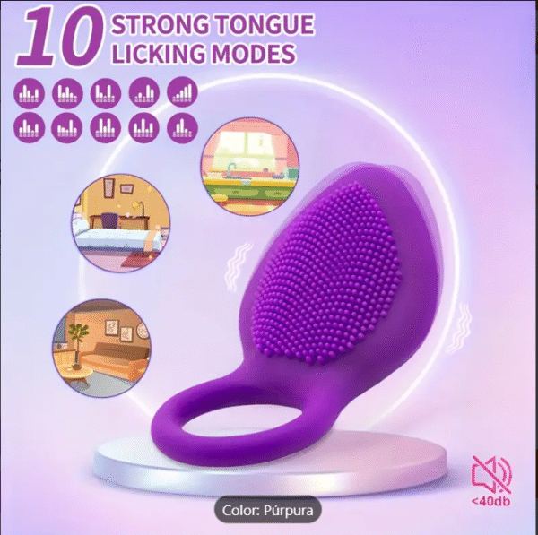 Anillo Vibrador de Estimulación Clitoriana Púrpura - Image 2