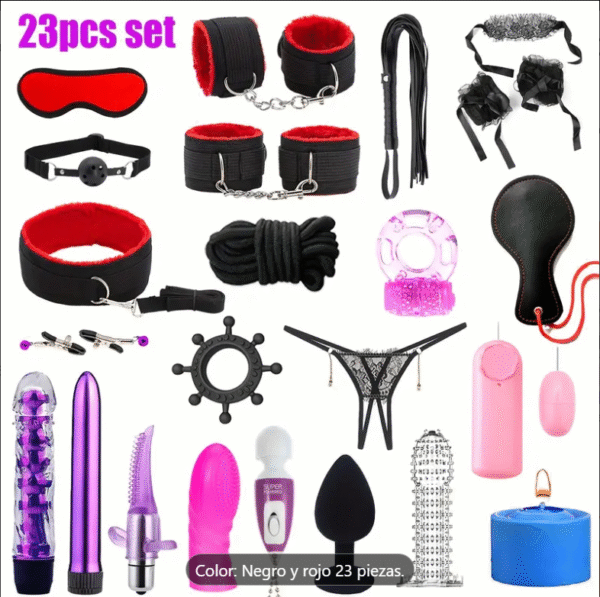 Juego de 23 Piezas de Juguetes Eróticos BDSM